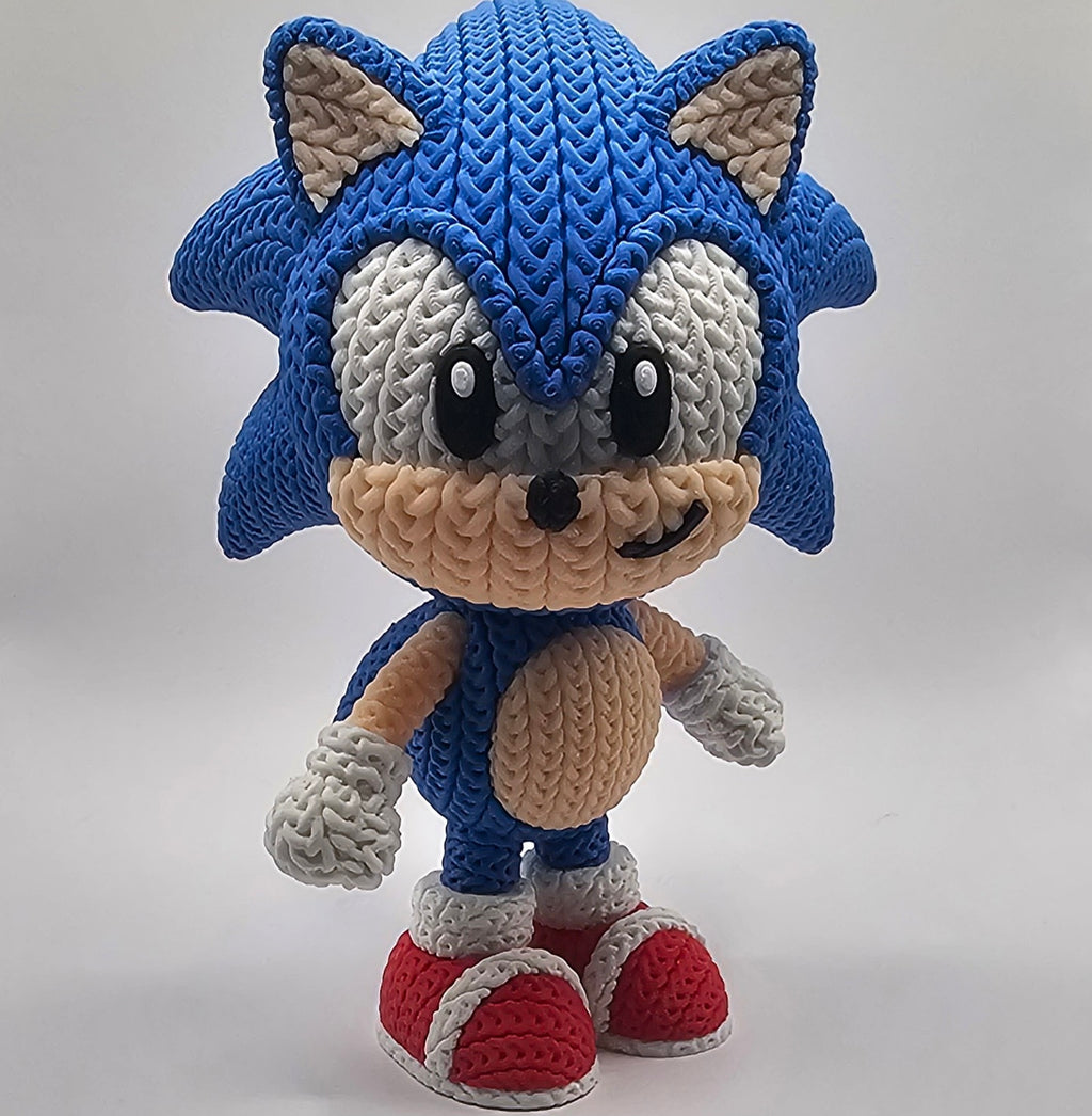 Sonic & Friends- 3D Printed Knitted Design Figures- Unique Display Fan Art Collectibles