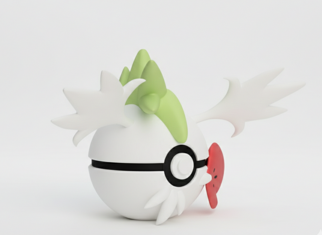 Pokemon Character Design- 3D Printed Pokeball- Shaymin (Sky Form) - Unique Display Collectible
