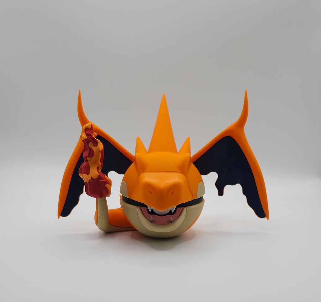 Pokemon Character Design- 3D Printed Pokeball- Mega Charizard Y- Unique Display Collectible