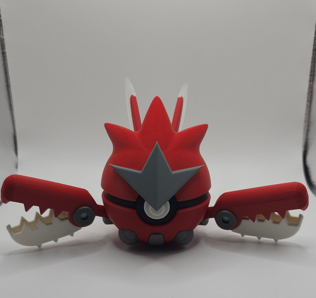 Pokemon Character Design- 3D Printed Pokeball- Mega Scizor- Unique Display Collectible