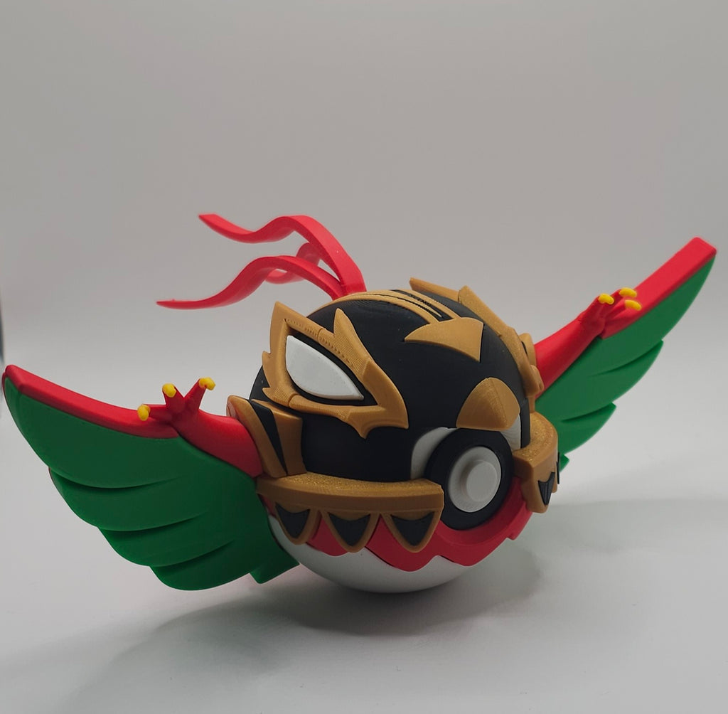Pokemon Character Design- 3D Printed Pokeball- Mega Hawlucha- Unique Display Collectible