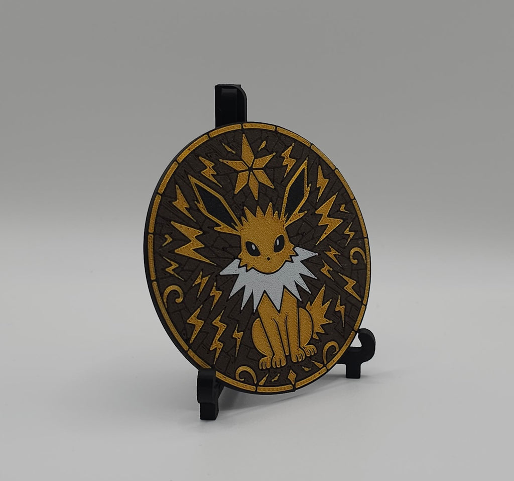 Pokemon Eeveelutions Stained Glass Inspired- 3D Printed Wall/Door Decor- Unique Display Collectible