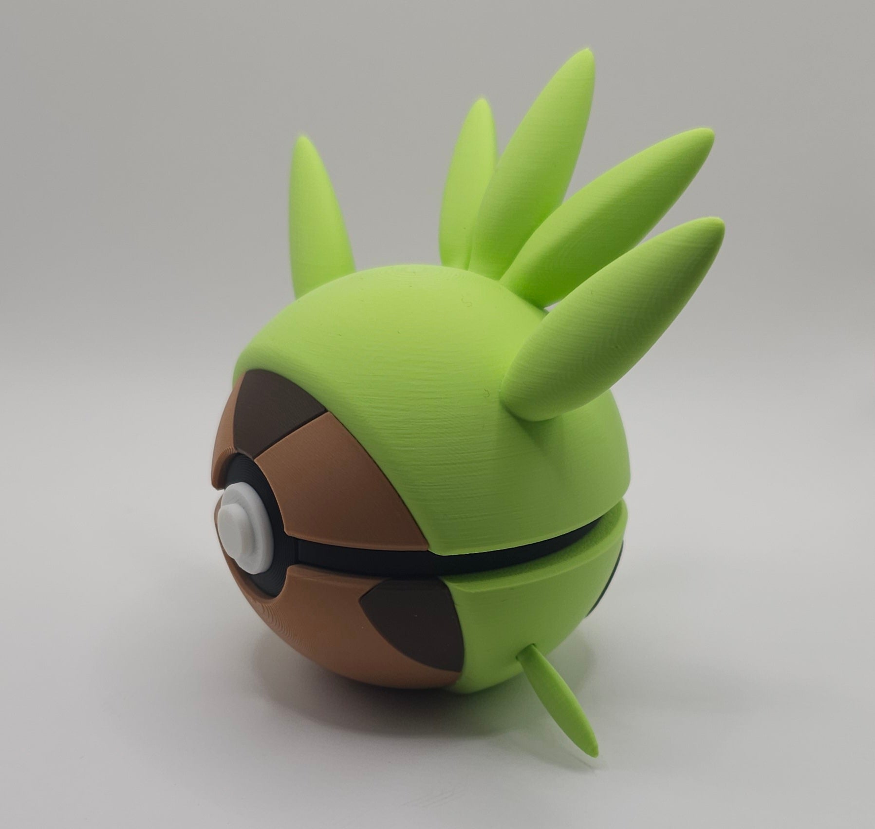 Pokemon Character Design- 3D Printed Pokeball- Chespin- Unique Display Collectible