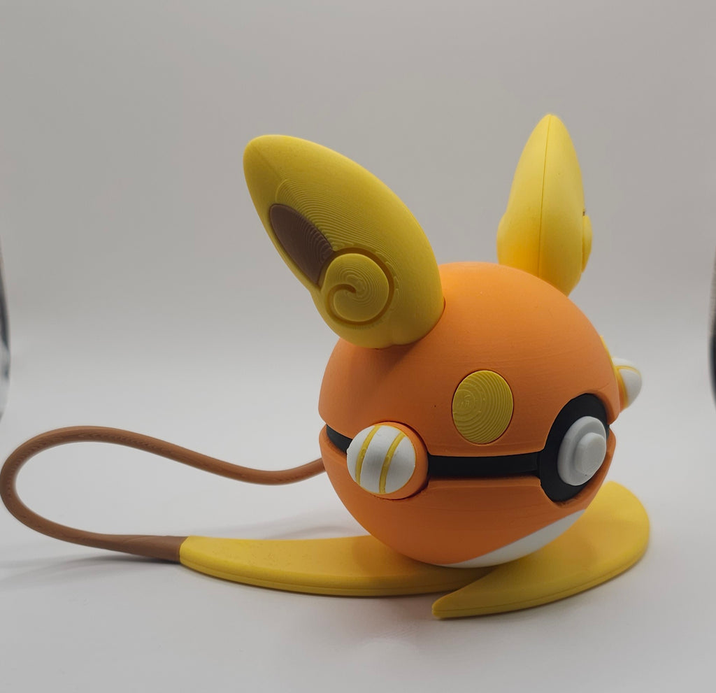 Pokemon Character Design- 3D Printed Pokeball- Alolan Raichu- Unique Display Collectible