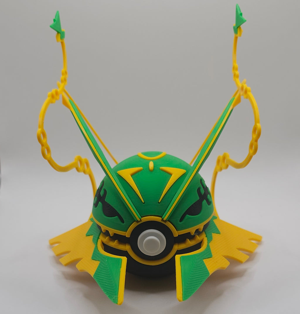 Mega Rayquaza Pokemon Character Design- 3D Printed Pokeball- Unique Display Collectible
