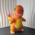 Charmander, Charmeleon & Charizard Figures- 3D Printed Knitted Design - Unique Display Fan Art Collectible