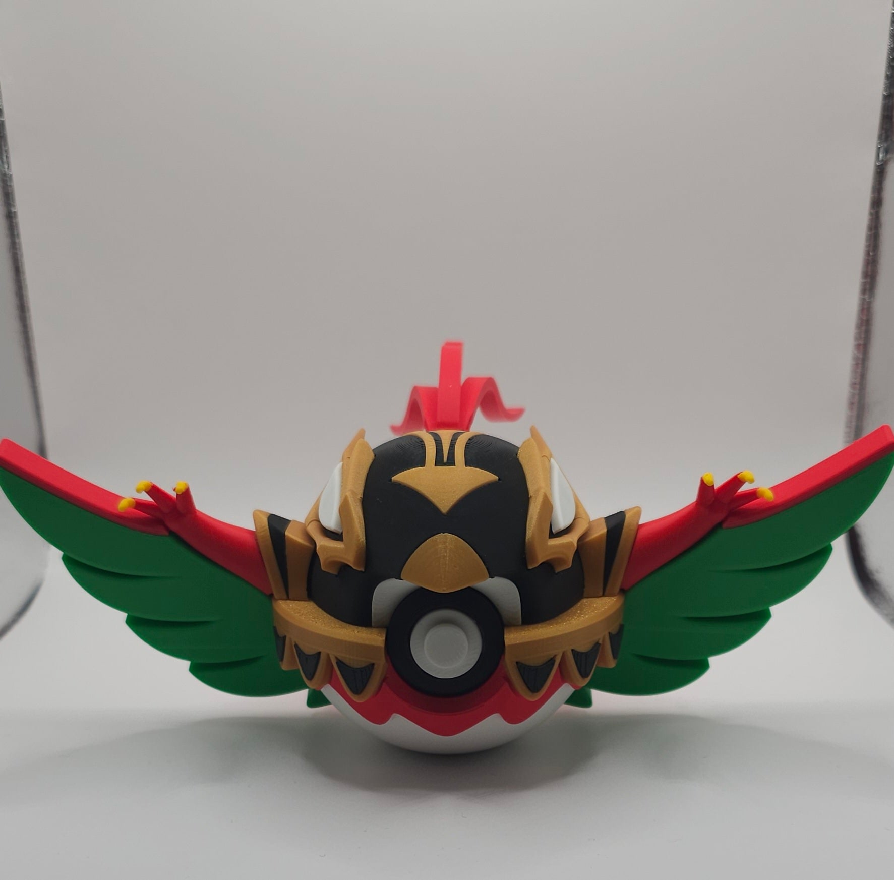 Pokemon Character Design- 3D Printed Pokeball- Mega Hawlucha- Unique Display Collectible