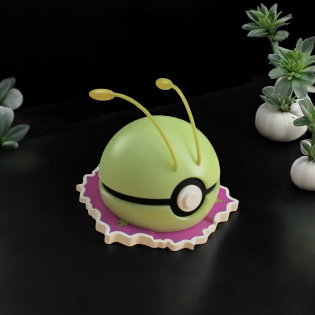 Pokemon Character Design- 3D Printed Pokeball- Meganium- Unique Display Collectible