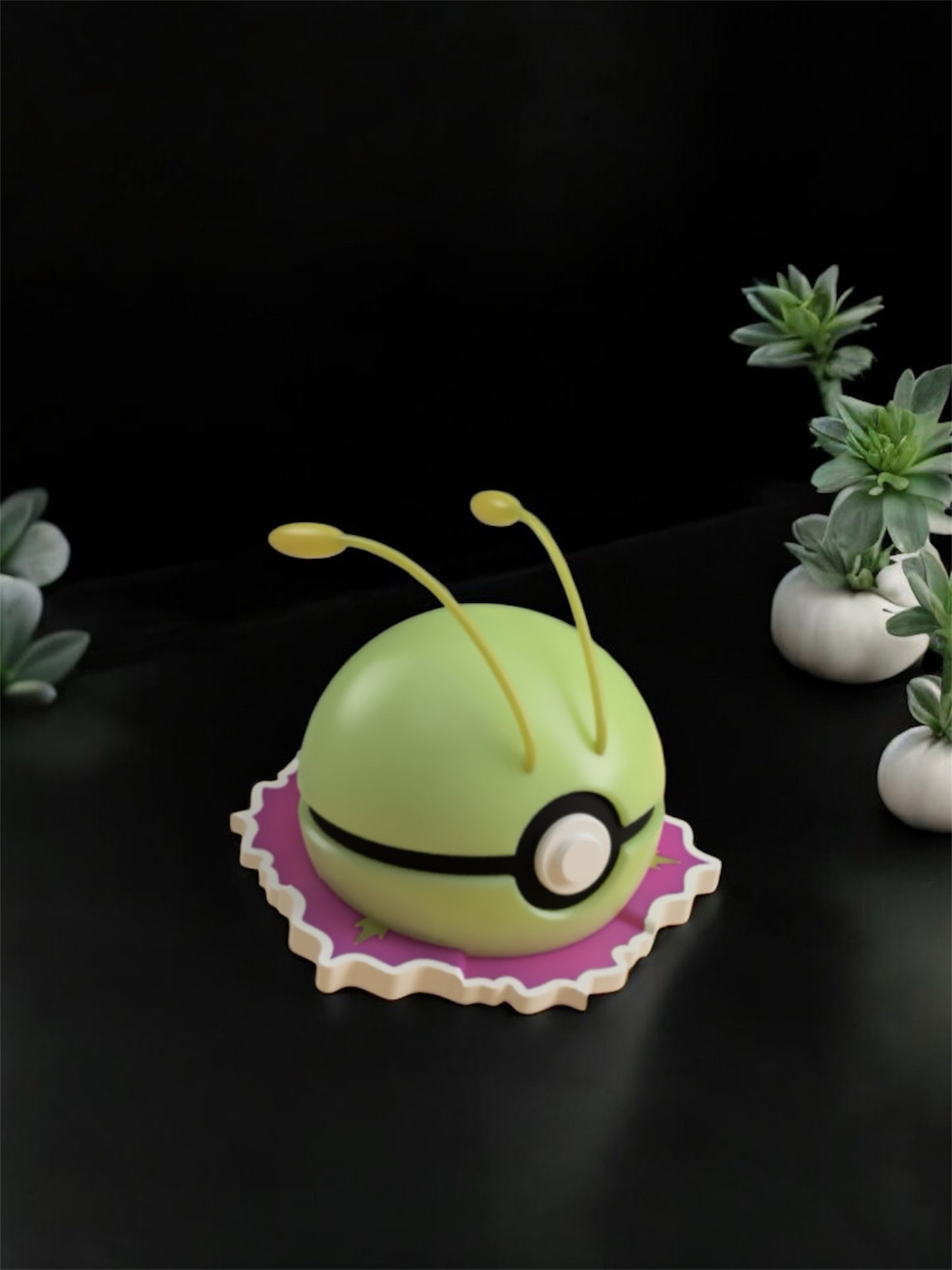 Pokemon Character Design- 3D Printed Pokeball- Meganium- Unique Display Collectible