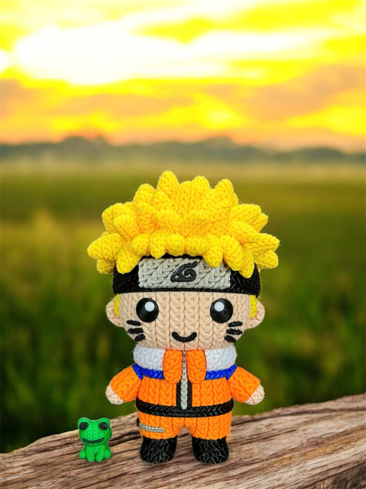 Knitted Design - 3D Printed Naruto inspired Character Figures - Unique Display Collectibles