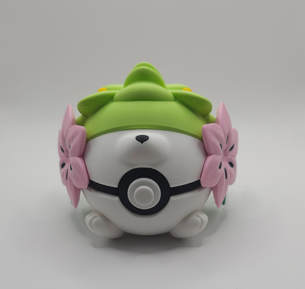 Pokemon Character Design- 3D Printed Pokeball- Shaymin (Land Form)- Unique Display Collectible