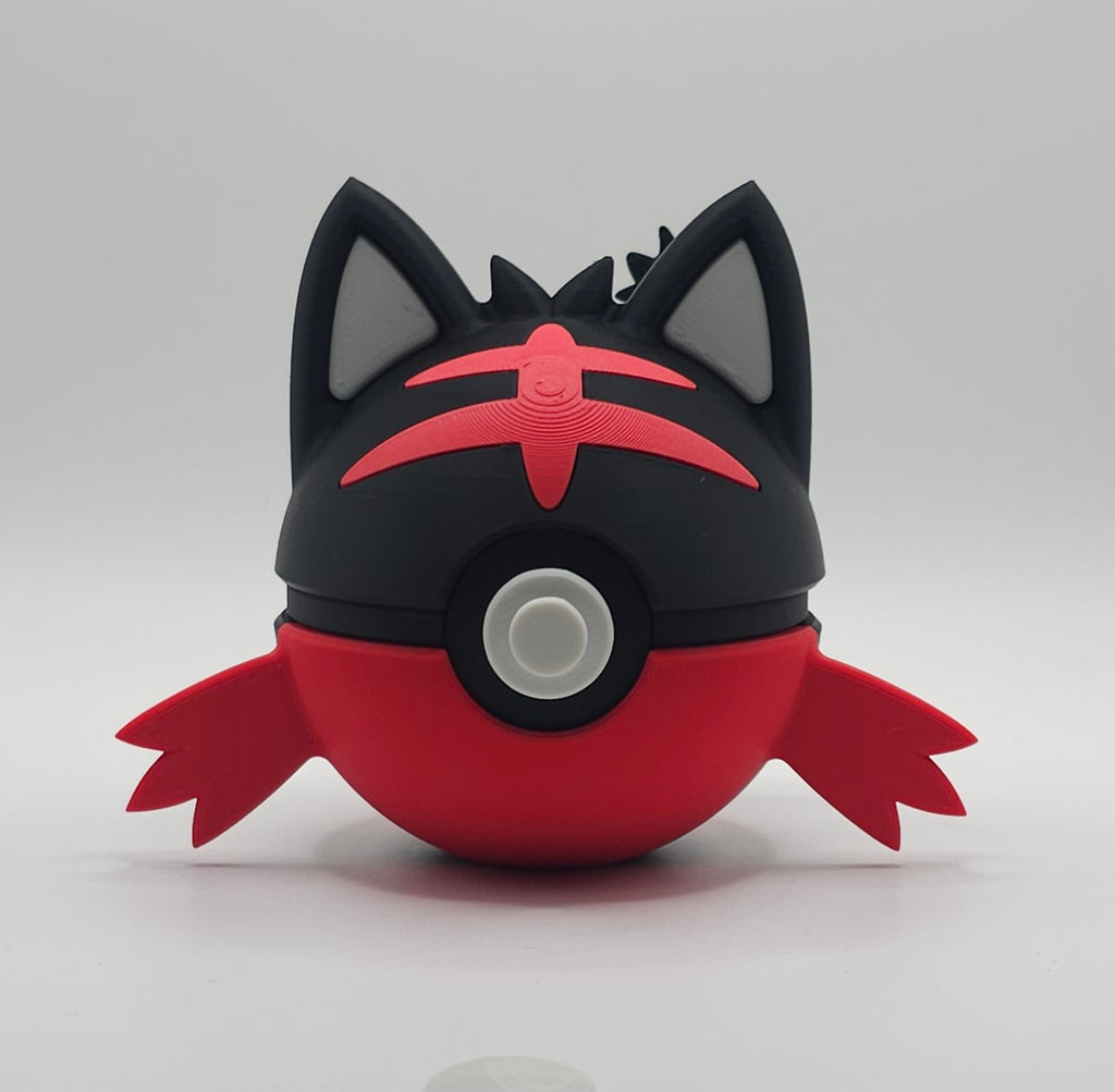 Pokemon Character Design- 3D Printed Pokeball- Litten- Unique Display Collectible