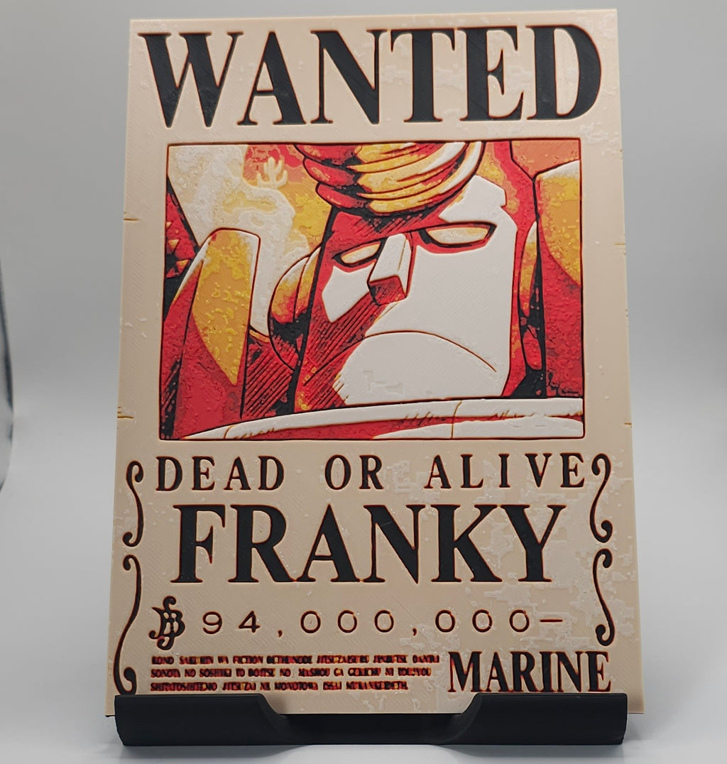 One Piece Inspired Wanted Character Posters- 3D Printed Hueforge- Unique Display Fan Art Collectible