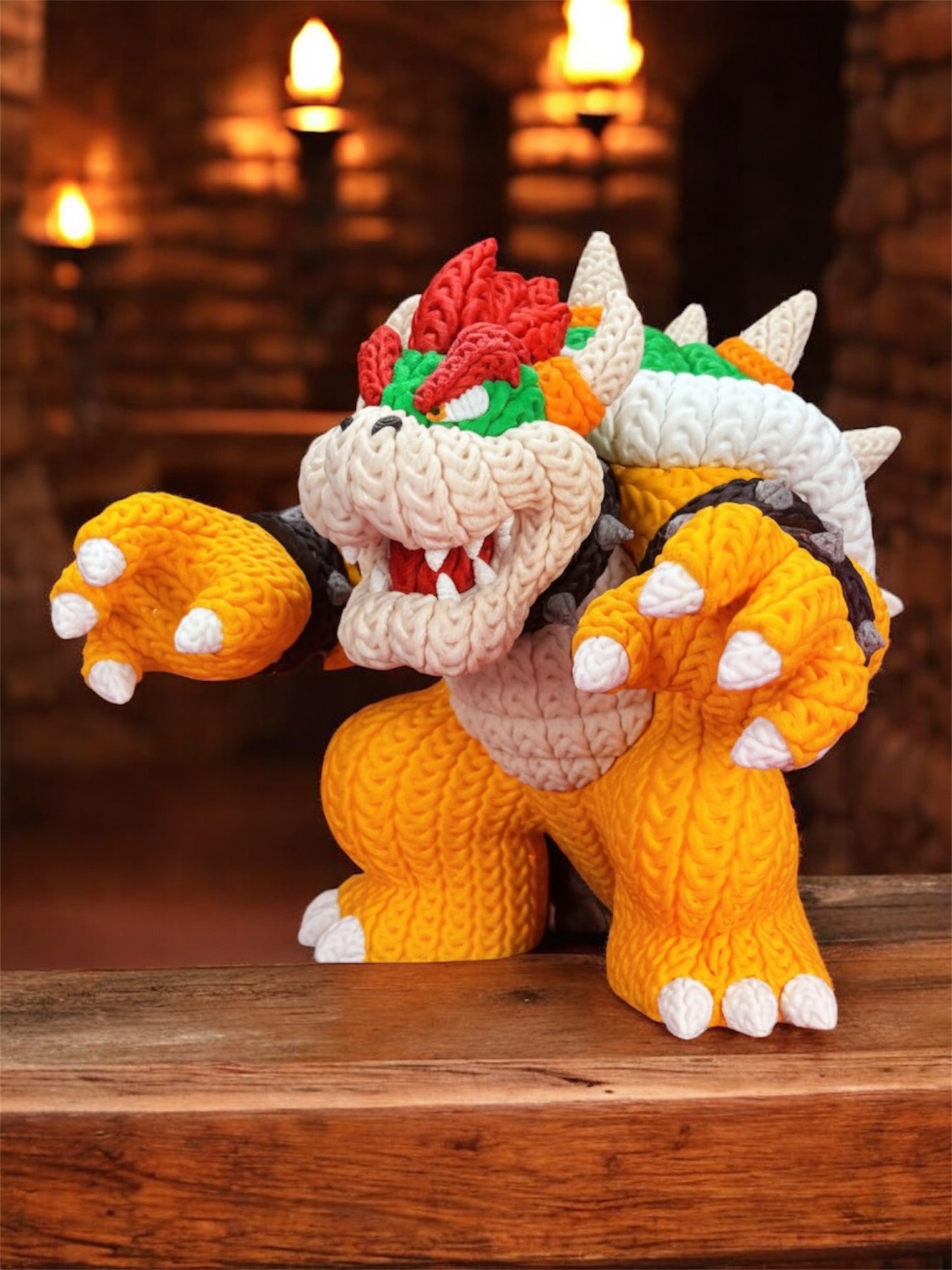 Knitted Design - 3D Printed Bowser - Unique Display Collectible