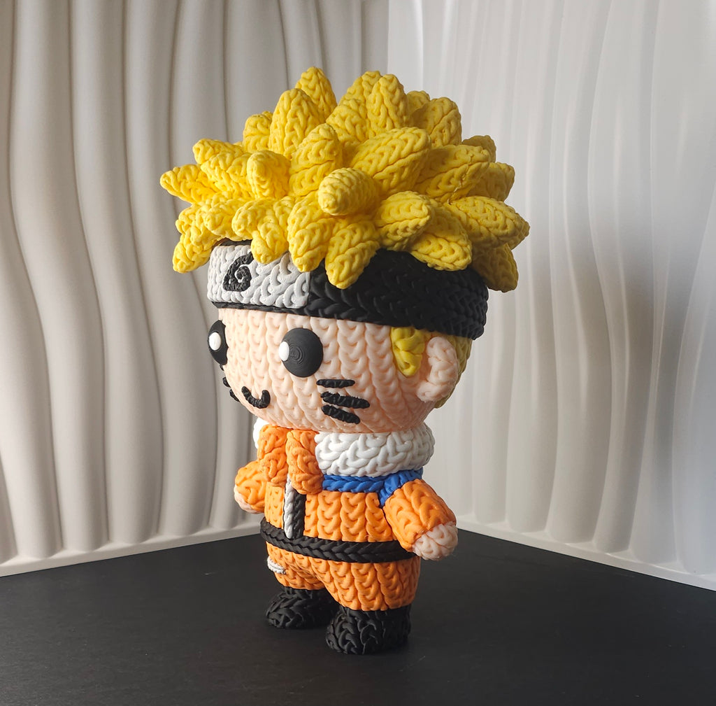 Knitted Design - 3D Printed Naruto inspired Character Figures - Unique Display Collectibles