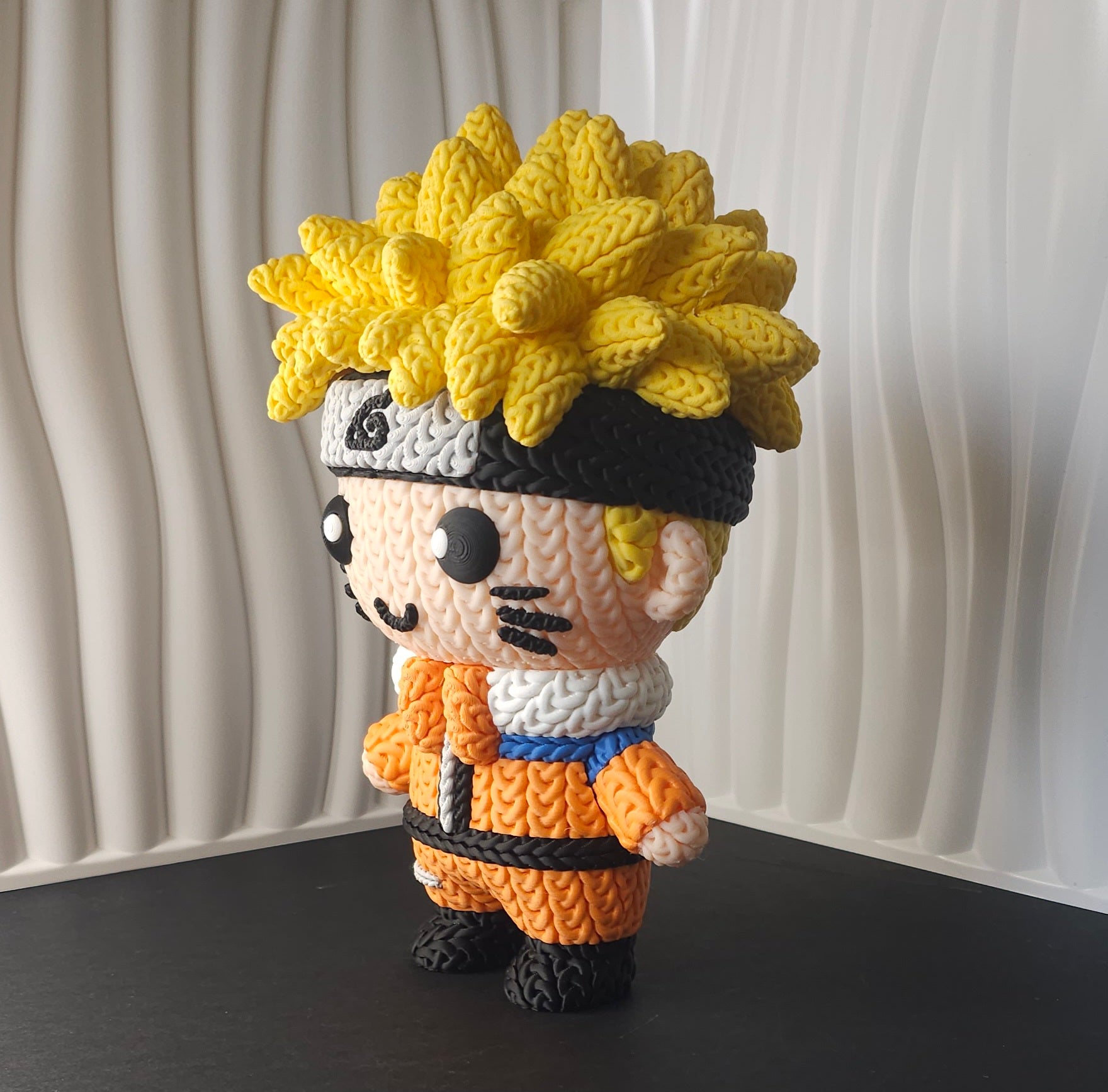 Knitted Design - 3D Printed Naruto inspired Character Figures - Unique Display Collectibles