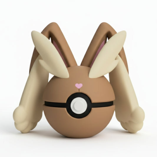 Pokemon Character Design- 3D Printed Pokeball- Lopunny- Unique Display Collectible