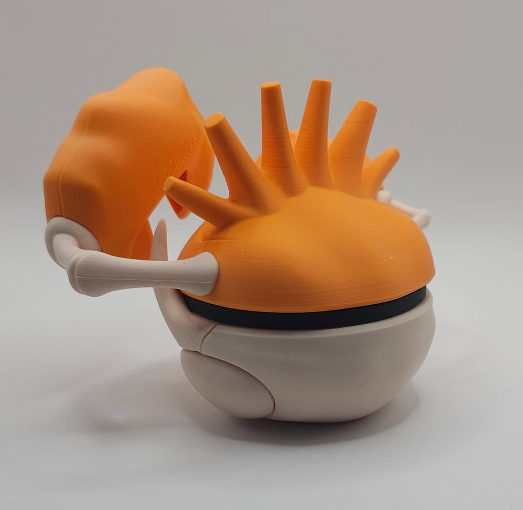Pokemon Character Design- 3D Printed Pokeball- Kingler- Unique Display Collectible