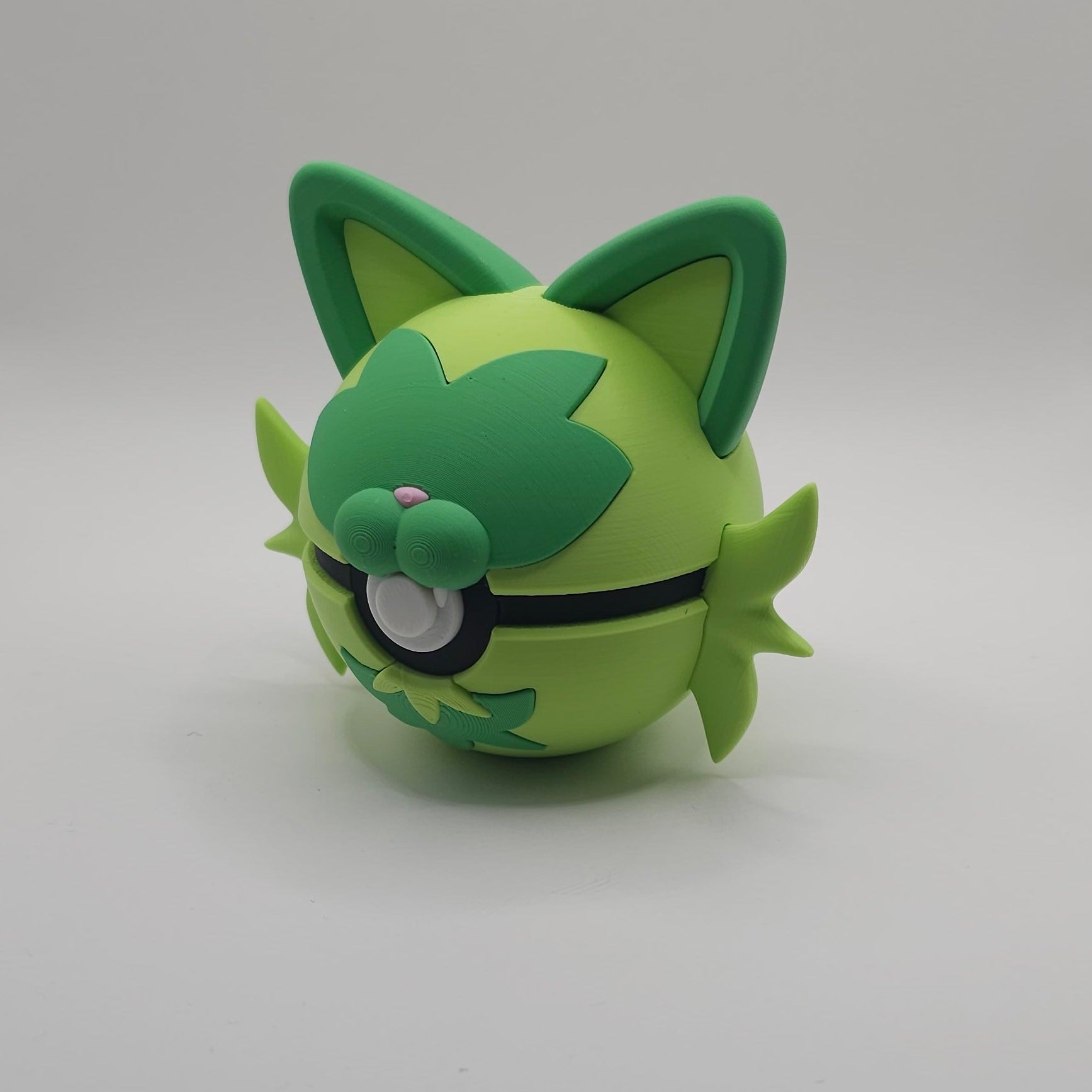 Pokemon Character Design- 3D Printed Pokeball- Sprigatito- Unique Display Collectible
