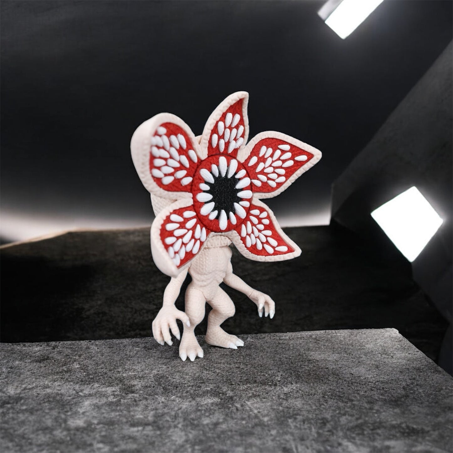 Knitted Design- 3D Printed Demogorgan Figure- Unique Display Collectible