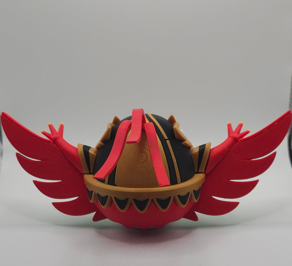 Pokemon Character Design- 3D Printed Pokeball- Mega Hawlucha- Unique Display Collectible