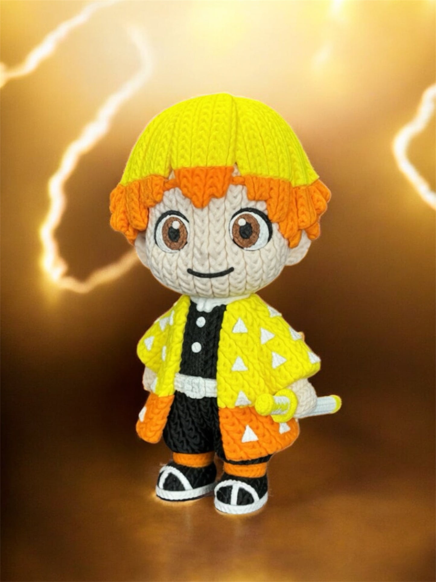 Knitted Design - 3D Printed Demon Slayer Character Figures - Unique Display Collectible