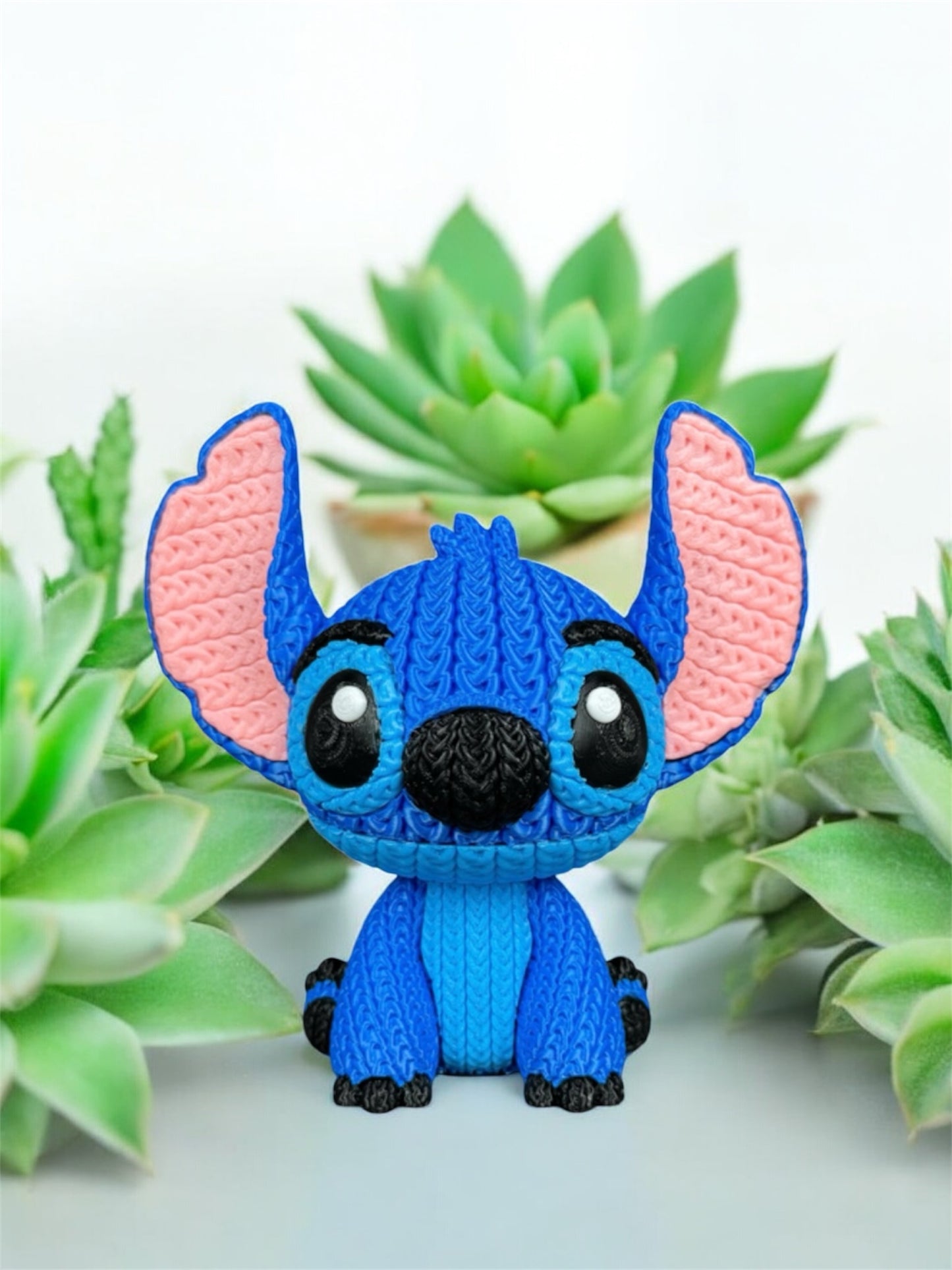Knitted Design - 3D Printed Lilo & Stitch Inspired Character Figures - Unique Display Collectible