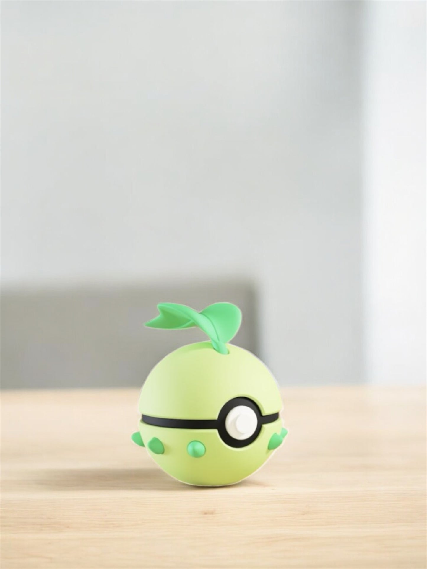 Pokemon Character Design- 3D Printed Pokeball- Chikorita- Unique Display Collectible