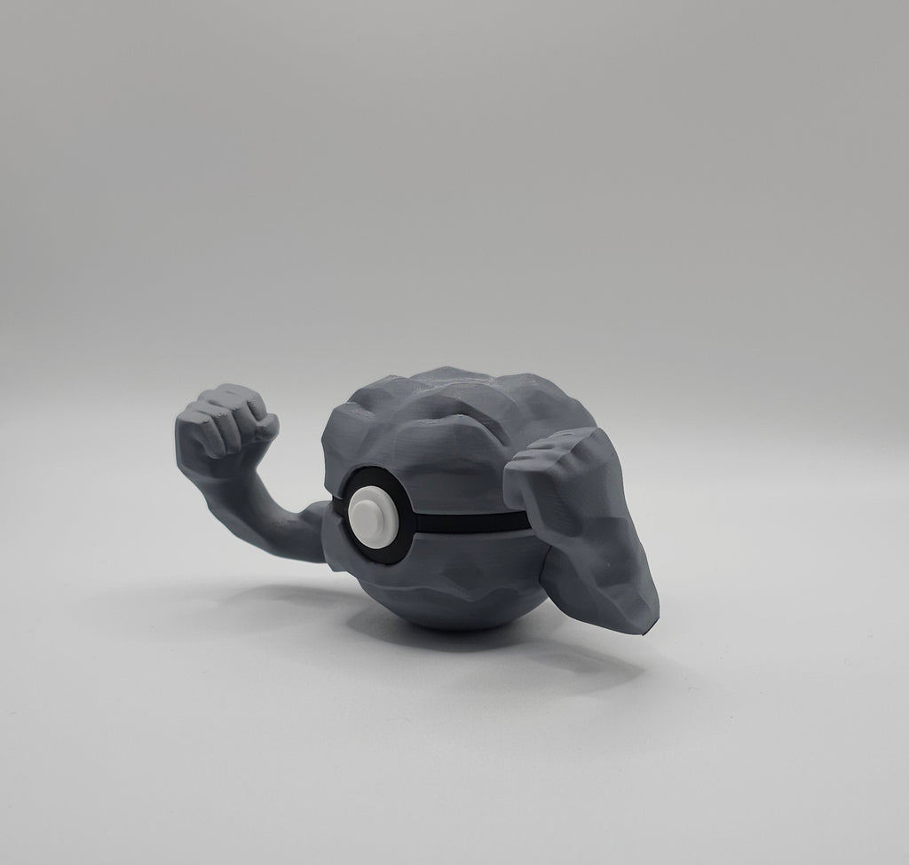 Pokemon Character Design- 3D Printed Pokeball- Geodude- Unique Display Collectible