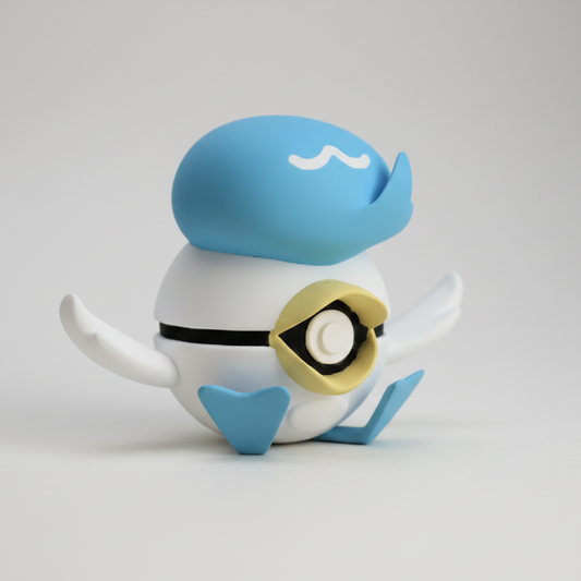 Pokemon Character Design- 3D Printed Pokeball- Quaxly- Unique Display Collectible