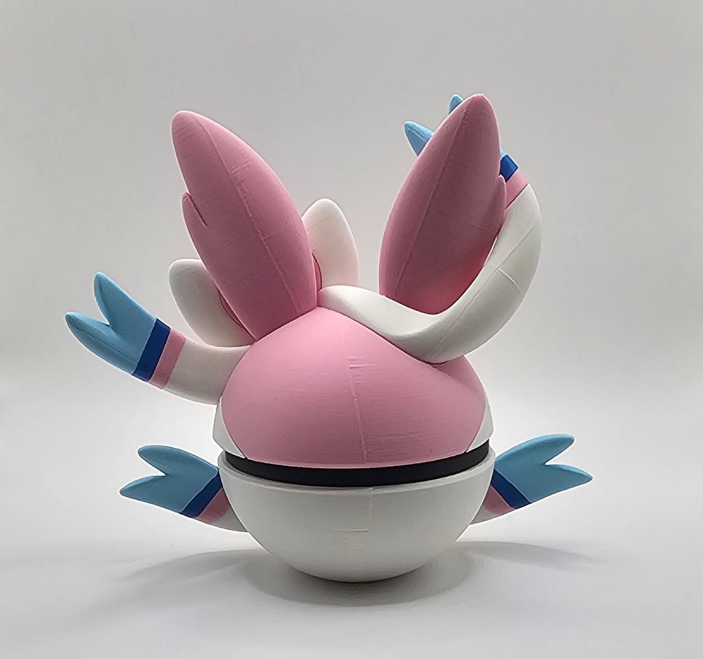Sylveon Character Design- 3D Printed Display Ball- Unique Display Collectible