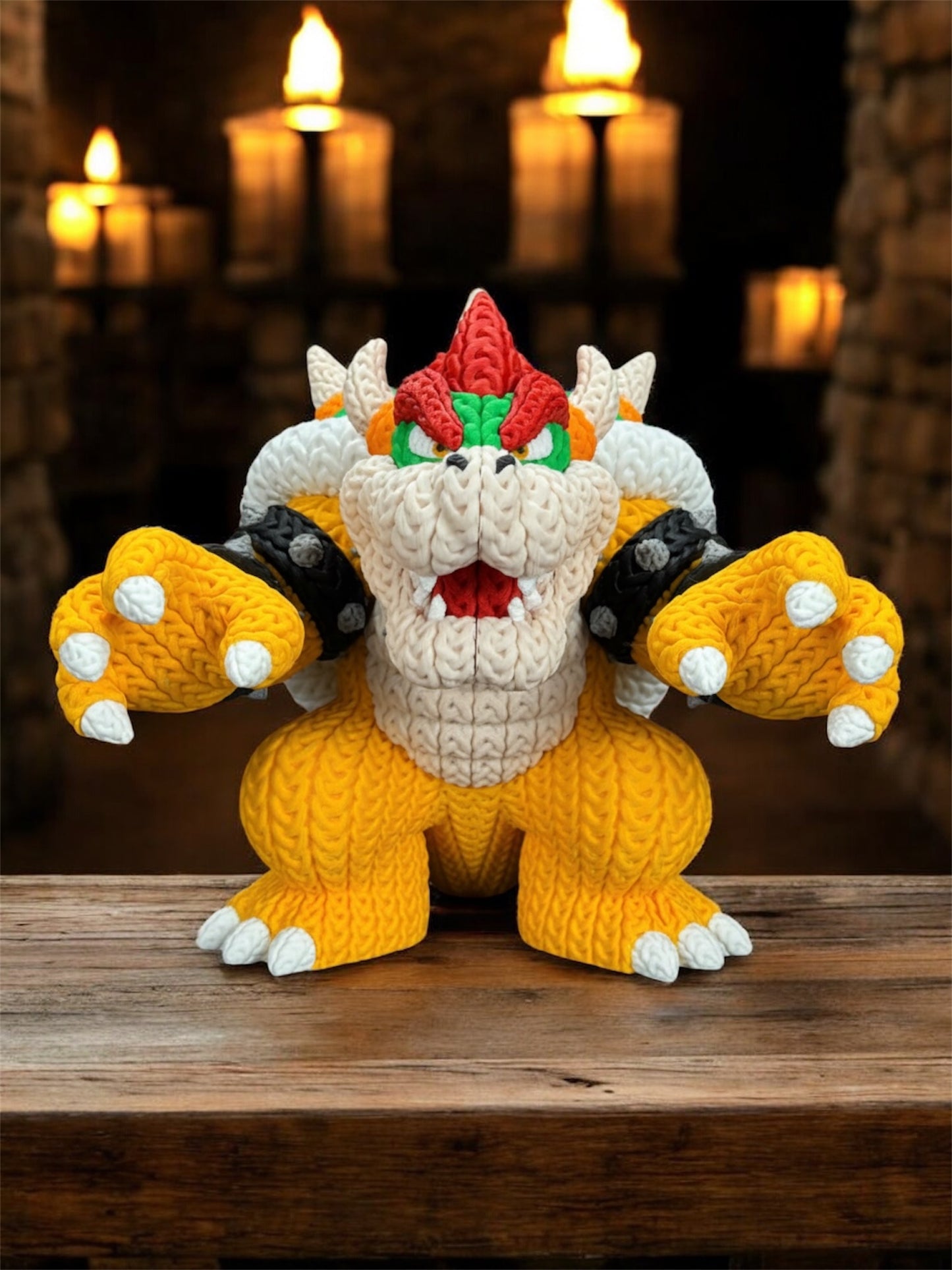 Knitted Design - 3D Printed Bowser - Unique Display Collectible