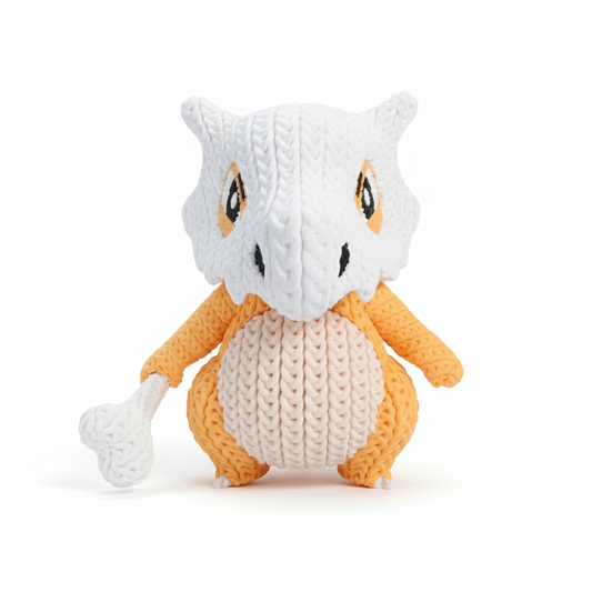 Knitted Design- 3D Printed Figure- Cubone- Unique Display Collectible