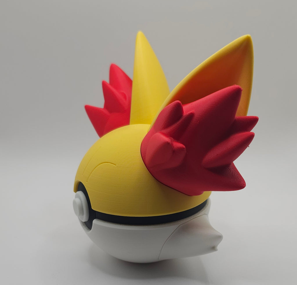 Pokemon Character Design- 3D Printed Pokeball- Fennekin- Unique Display Collectible