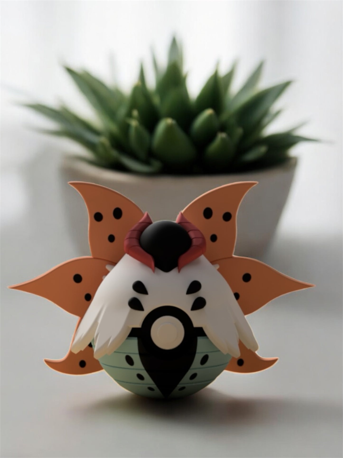 Pokemon Character Design - 3D Printed Pokeball - Volcarona - Unique Display Collectible