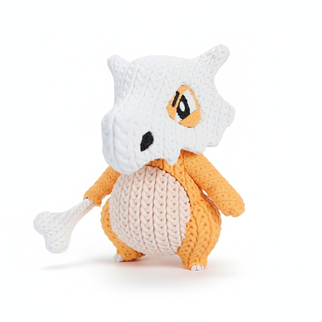 Knitted Design- 3D Printed Figure- Cubone- Unique Display Collectible