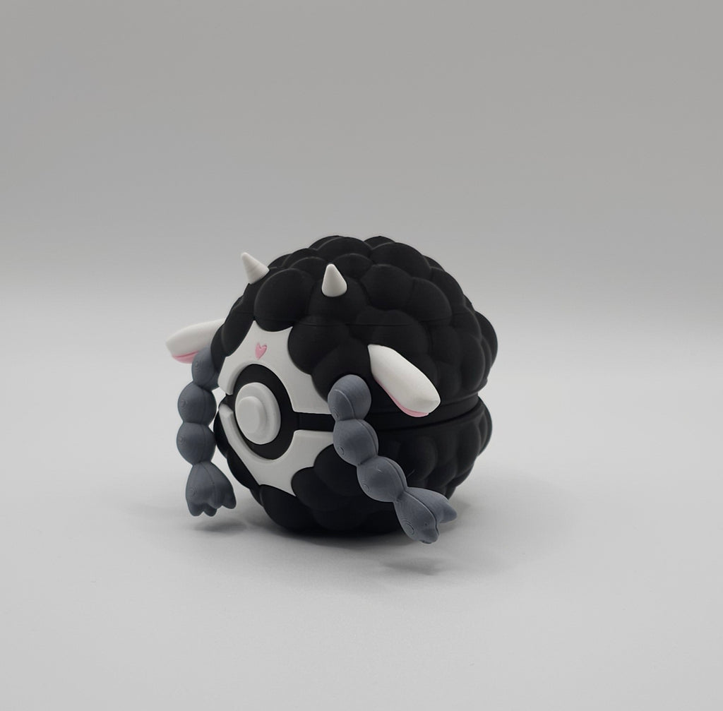 Pokemon Character Design - 3D Printed Pokeball - Wooloo - Unique Display Collectible