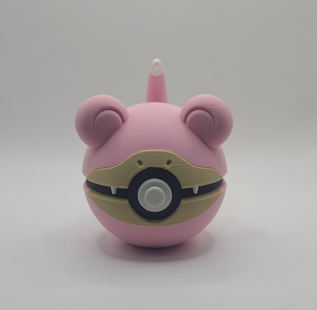 Pokemon Character Design- 3D Printed Pokeball- Slowpoke- Unique Display Collectible