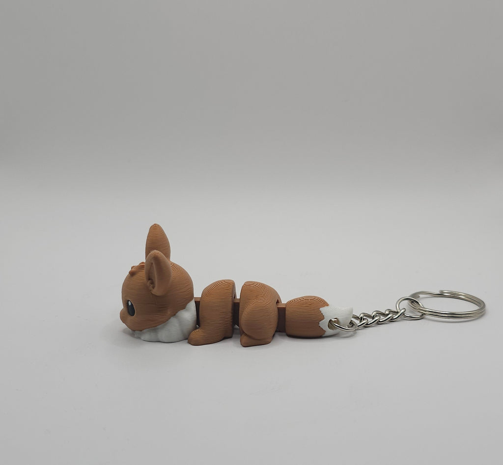Eevee & Eeveelutions Pokemon Character- 3D Printed Flexi Keychain- Unique Fan Art Collectible