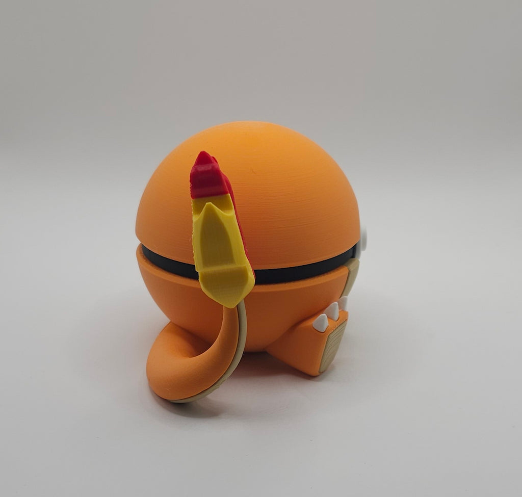 Pokemon Character Design- 3D Printed Pokeball- Charmander- Unique Display Collectible