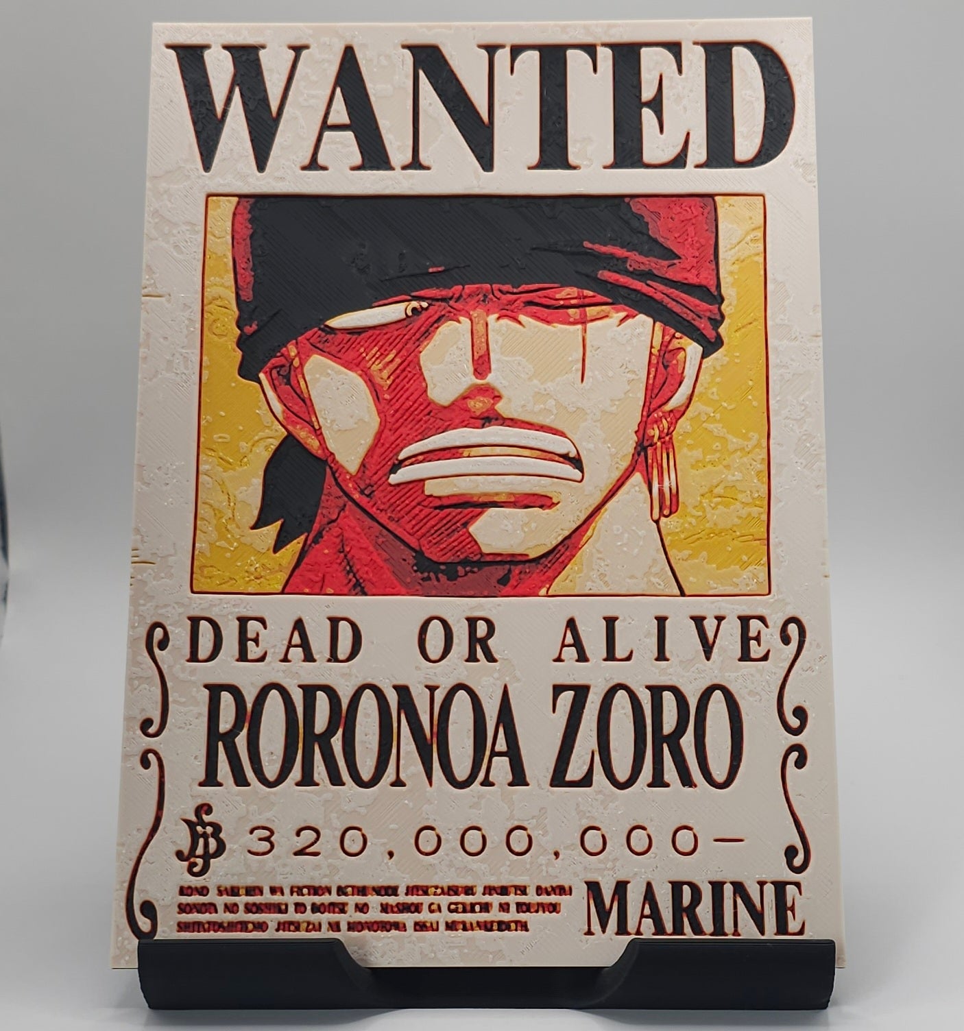 One Piece Inspired Wanted Character Posters- 3D Printed Hueforge- Unique Display Fan Art Collectible