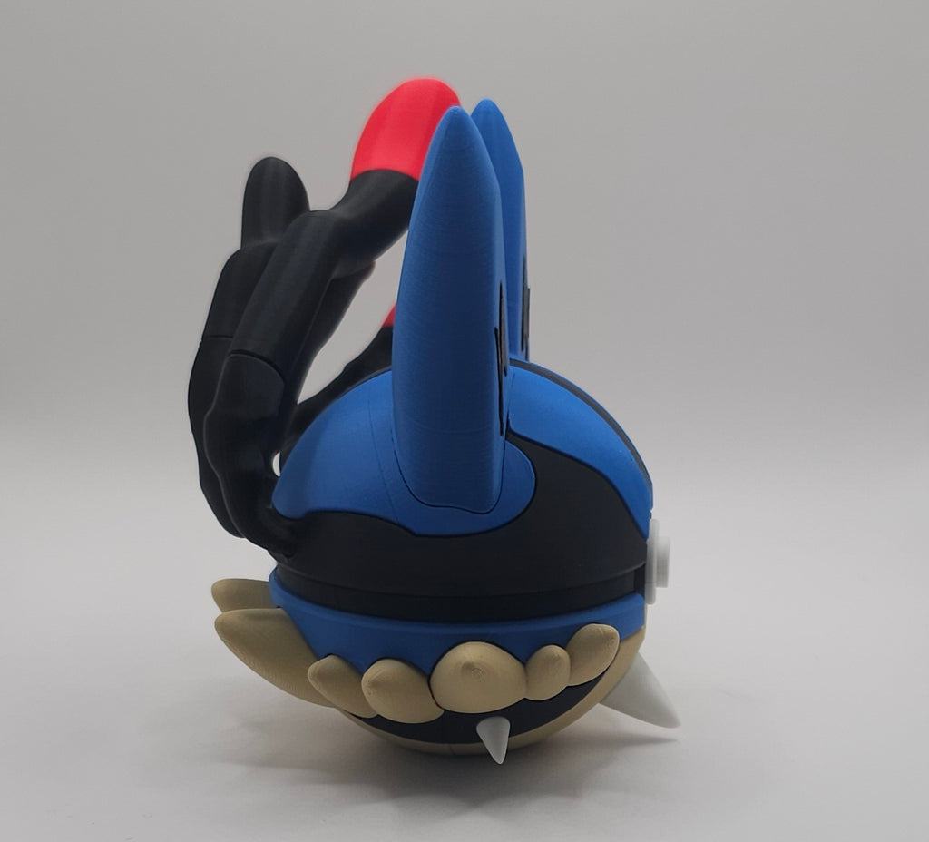 Pokemon Character Design - 3D Printed Pokeball - Mega Lucario - Unique Display Collectible