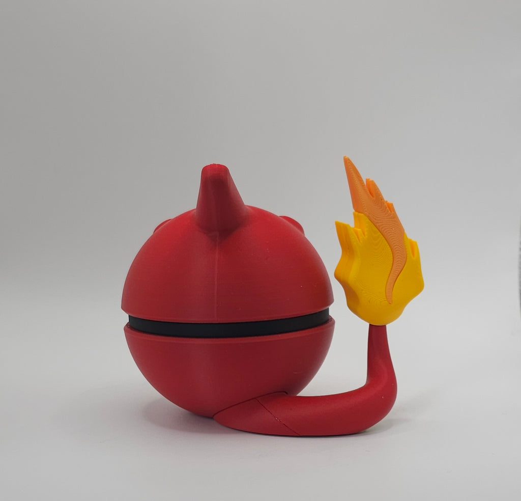 Pokemon Character Design - 3D Printed Pokeball - Charmeleon - Unique Display Collectible