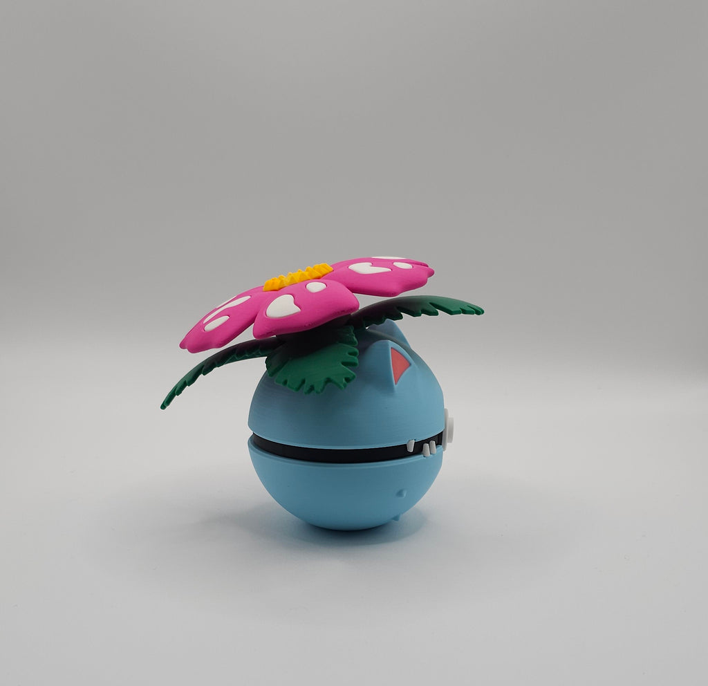 Pokemon Character Design 3D Printed Pokeball - Venusaur - Unique Display Collectible