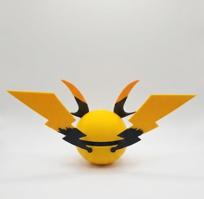 Pokemon Character Design - 3D Printed Pokeball - Mega Raichu X - Unique Display Collectible