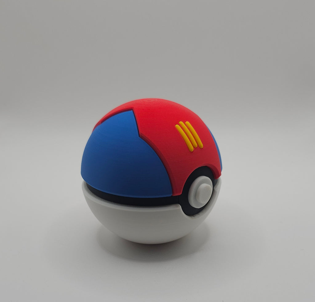 Pokemon 3D Printed Pokeball- Lure Ball Design- Unique Fan Art Collectible