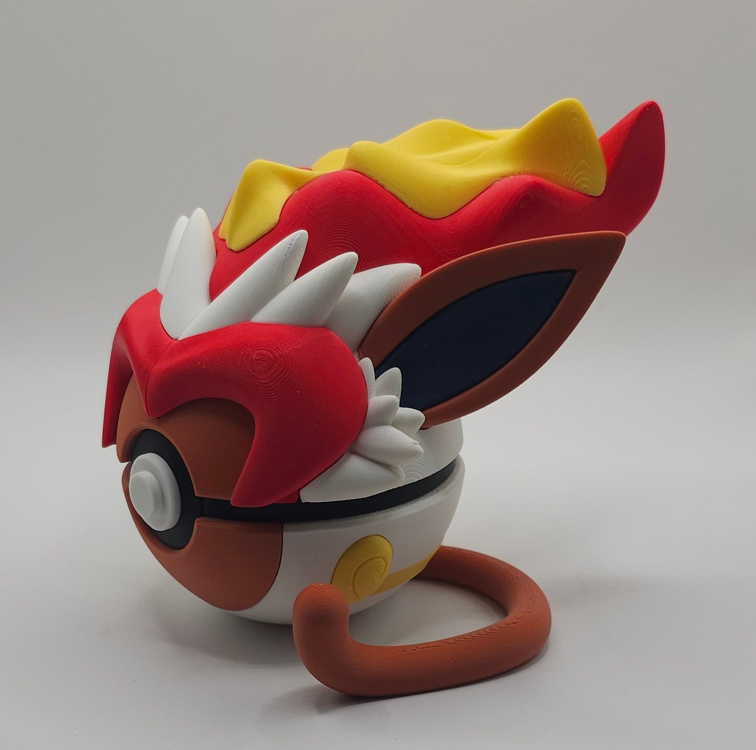 Pokemon Character Design- 3D Printed Pokeball- Infernape- Unique Display Fan Art Collectible