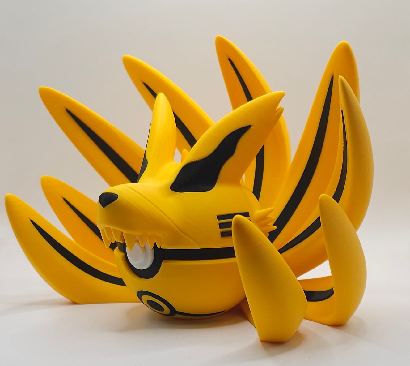 Ninetales x Kurama Six Paths- 3D Printed Pokeball Figure- Unique Display Collectible