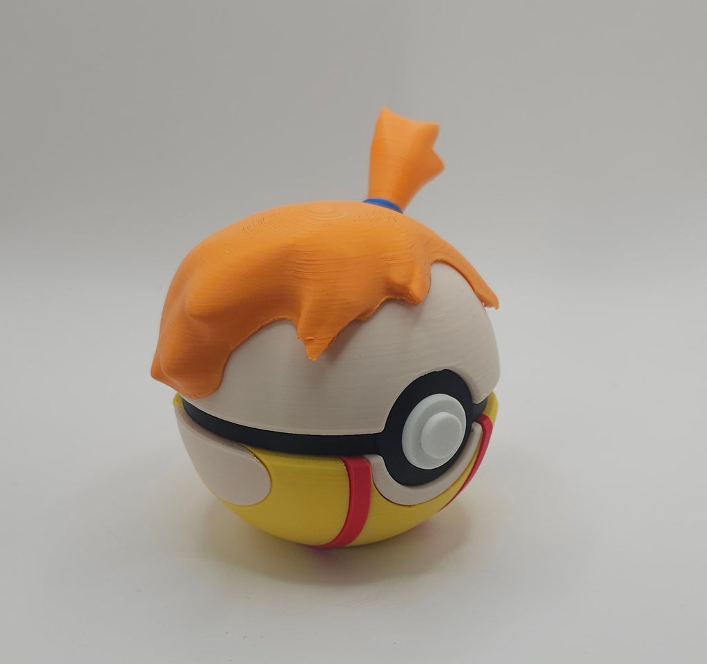 Pokemon Character Design- 3D Printed Pokeball- Ash, Brock & Misty- Unique Display Collectible