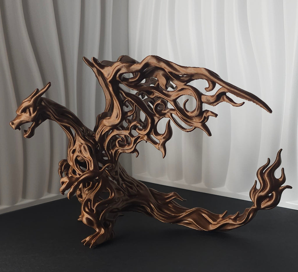 Pokemon Charizard Inspired Ornamental Figure- 3D Printed Display Piece- Unique Fan Art Collectible